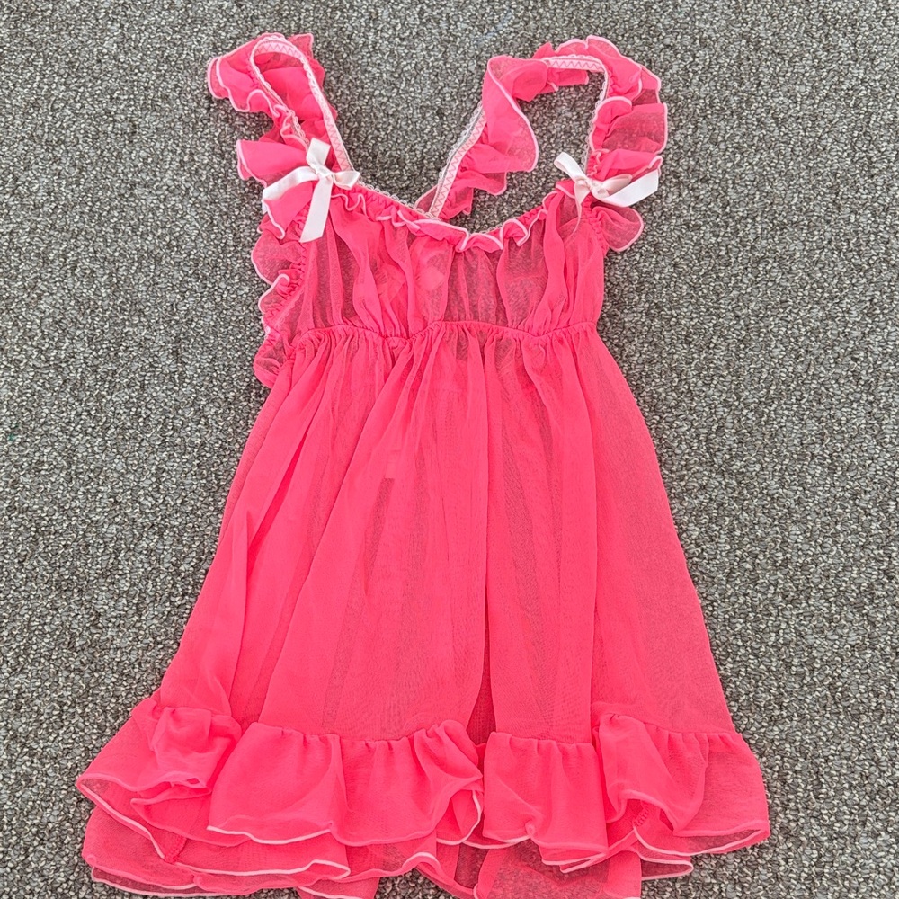 Victoria's Secret Vibrant Pink Mesh Detail